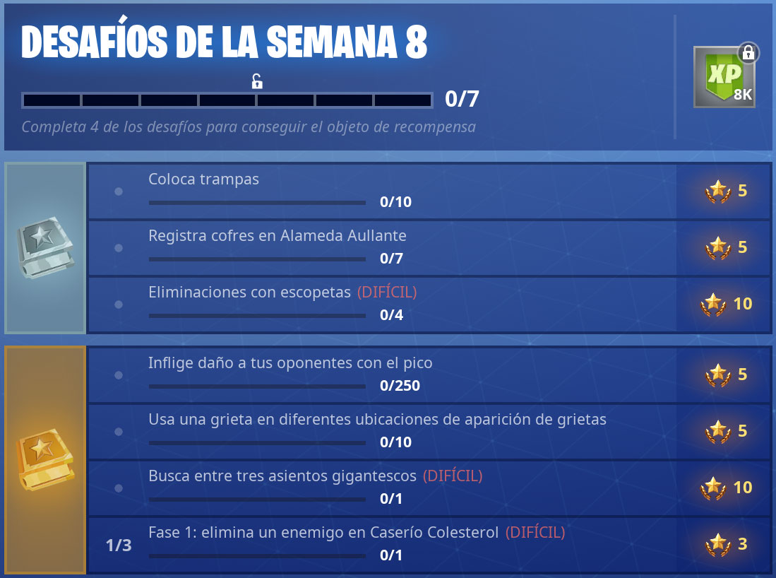 Todos Los Desaf Os De Fortnite Para La Semana De La Quinta Temporada Fortnite